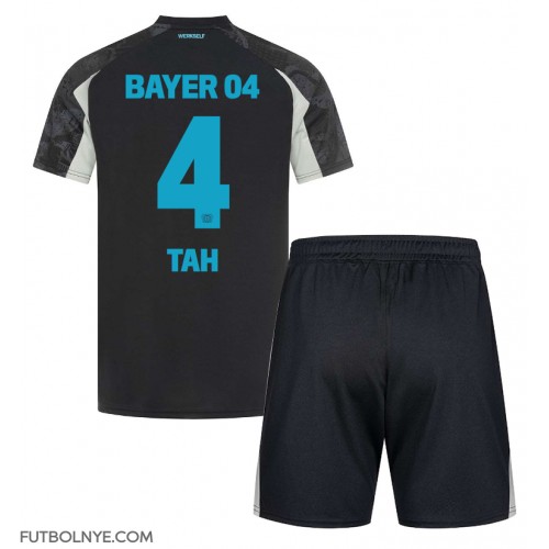 Camiseta Bayer Leverkusen Jonathan Tah #4 Tercera Equipación para niños 2024-25 manga corta (+ pantalones cortos)